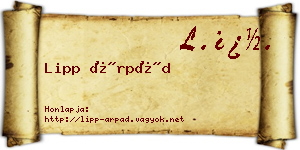 Lipp Árpád névjegykártya